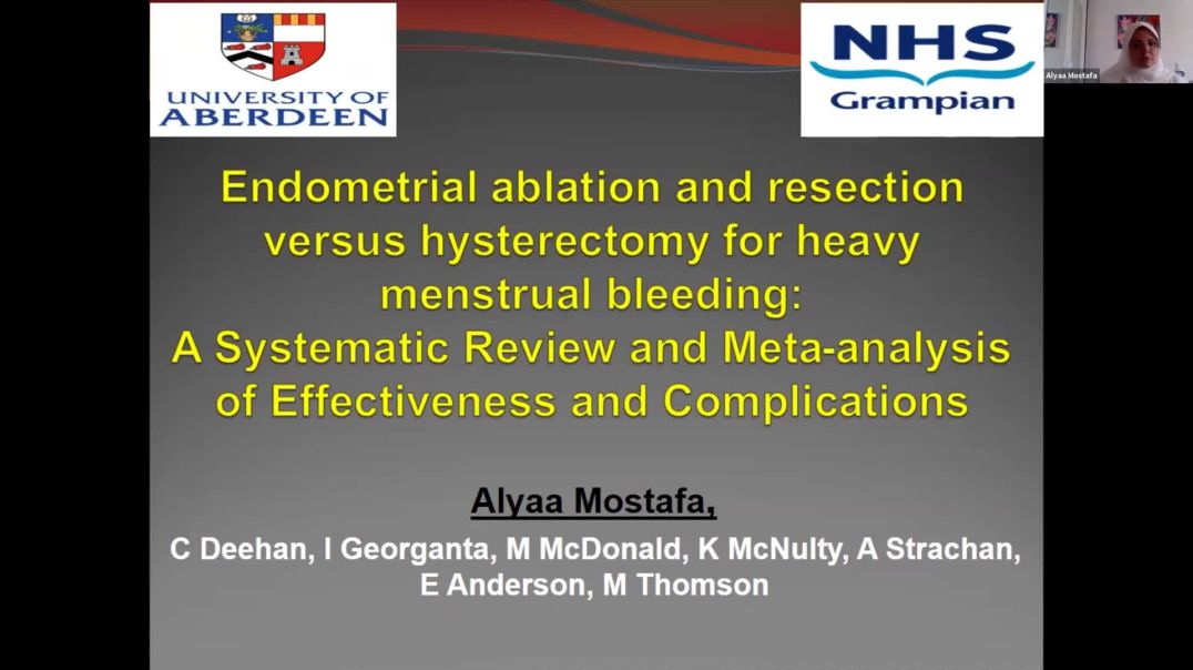 ⁣Endometrial ablation and resection versus hysterectomy for heavy menstrual bleeding | Alyaa Mostafa