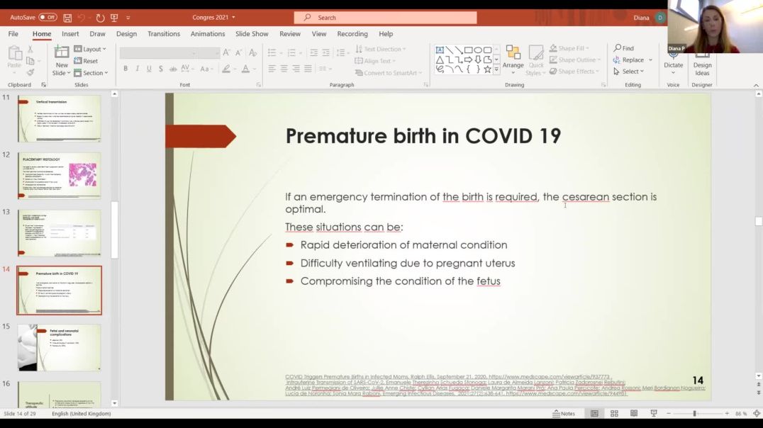 Impact of SARS COV infection in pregnancy | Cristina-Diana