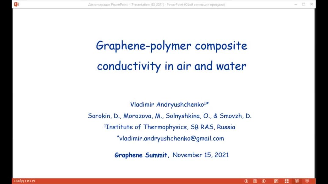 ⁣Graphene-polymer composite conductivity in air and water | Vladimir Andryushchenko