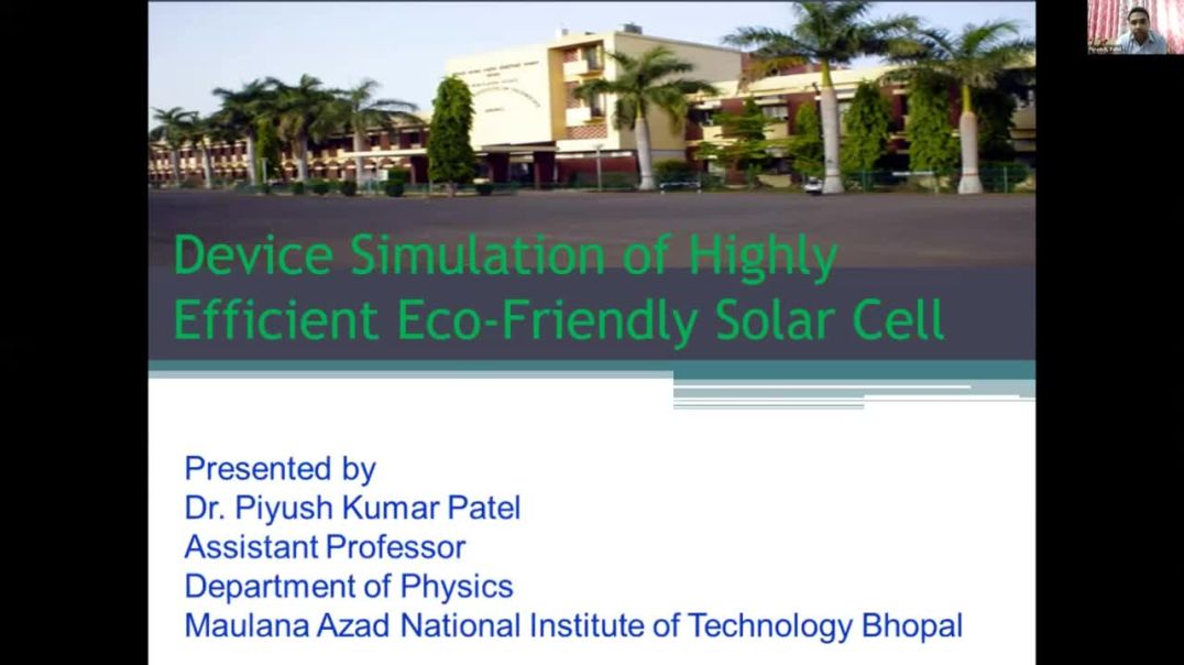 ⁣Device Simulation of Highly Efficient Eco-Friendly Solar Cell | Piyush Kumar Patel