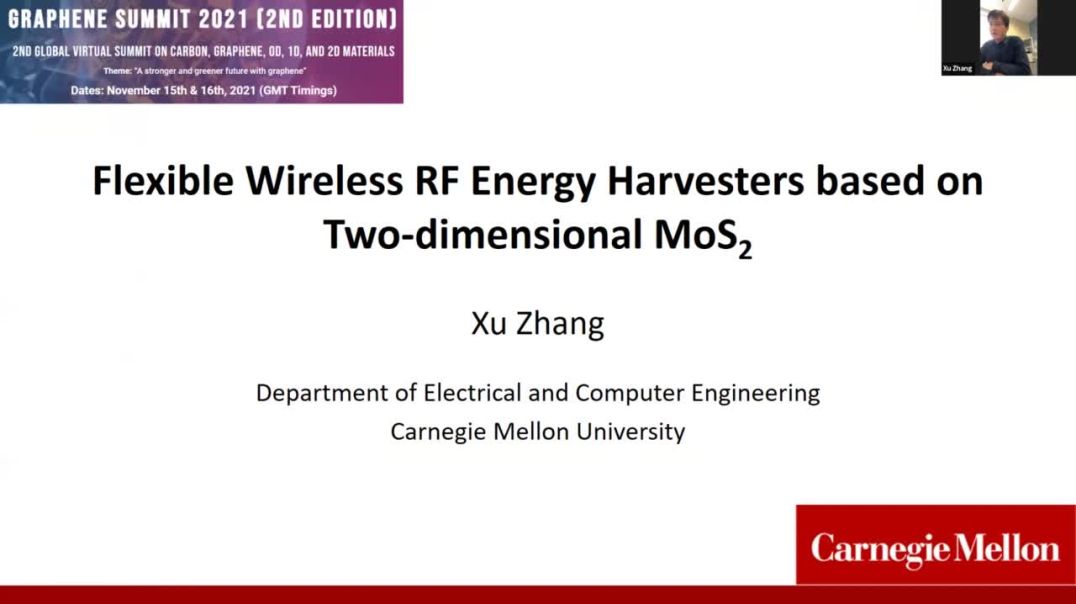 ⁣Flexible wireless RF energy harvesters based on twodimensional MoS2 | Xu Zhang