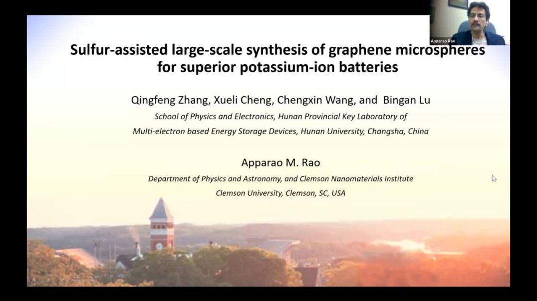 ⁣Large-scale Synthesis of Graphene Microspheres for Superior Potassium-ion Batteries | Apparao M