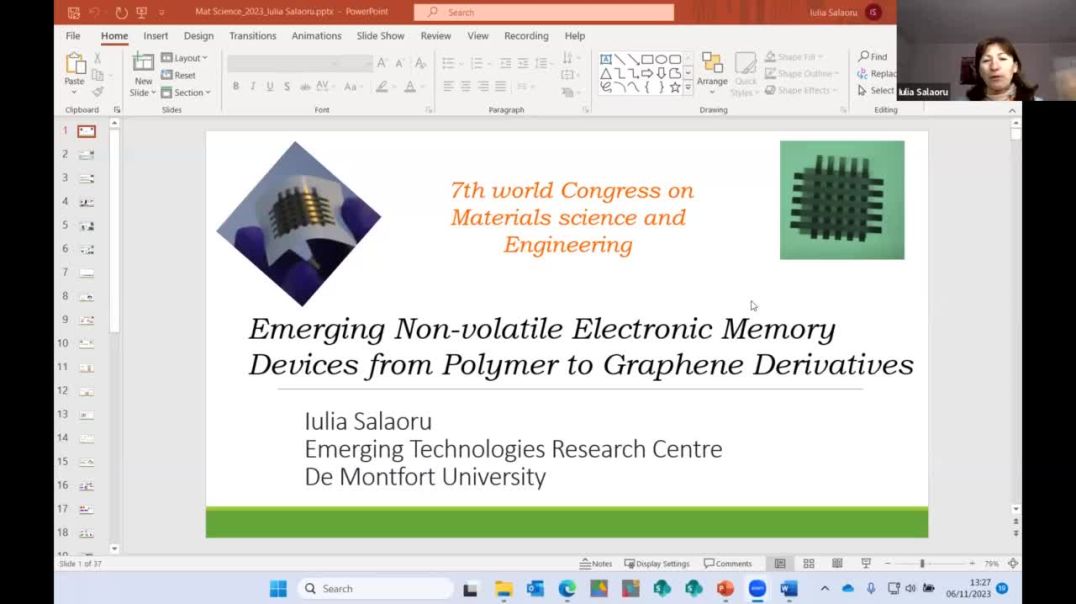 ⁣Emerging Non-volatile Electronic Memory Devices from Polymer to Graphene Derivatives | Iulia Salaoru