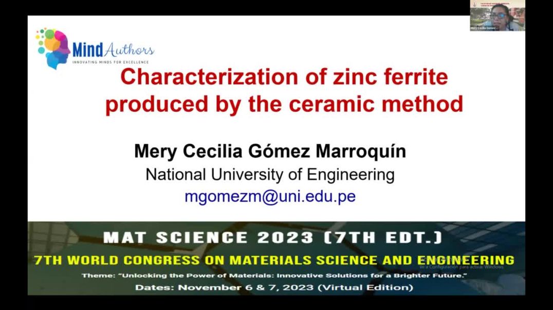 ⁣Characterization of zinc ferrite produced by the ceramic method | Mery Cecilia